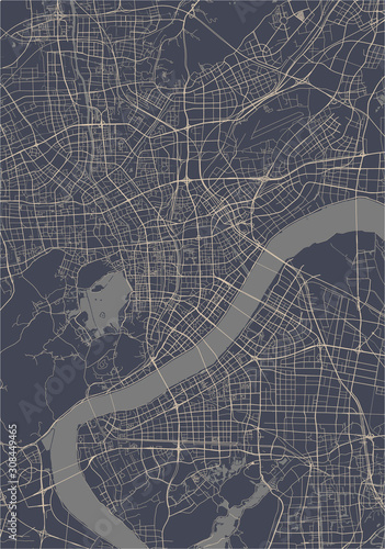 map of the city of Hangzhou, China