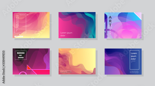 Set of horizontal a4 covers, brochure, flyer template design with abstract background