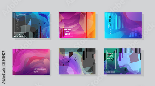 Set of horizontal a4 covers, brochure, flyer template design with abstract background