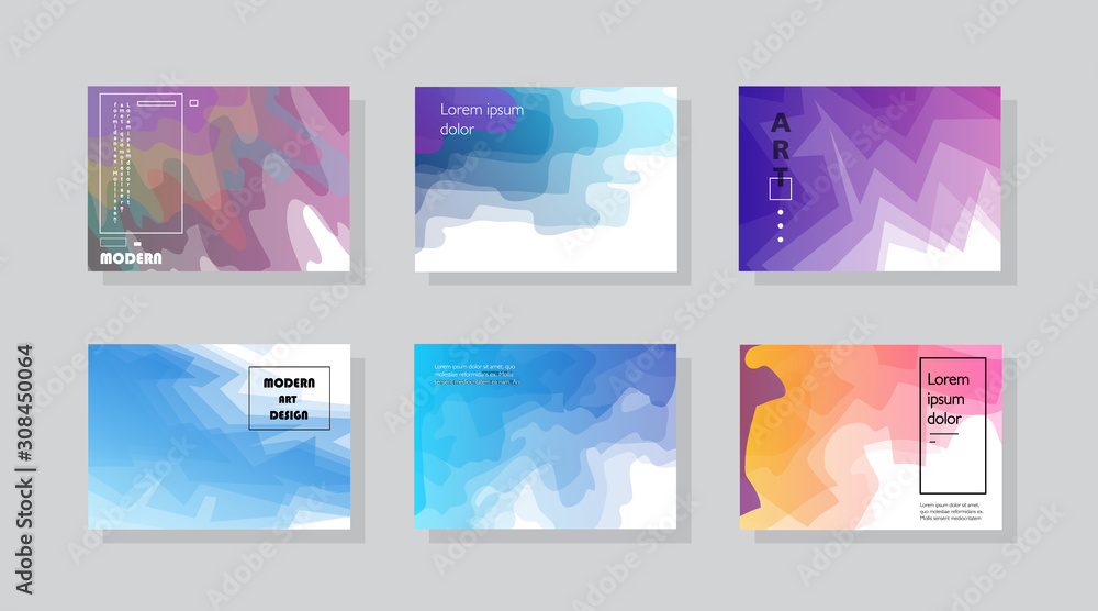 Set of horizontal a4 covers, brochure, flyer template design with abstract background