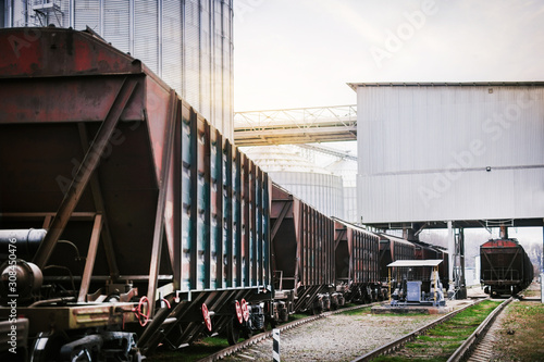 agricultural train cars arrived for goods to elevators