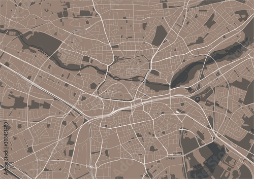 map of the city of Nuremberg, Germany