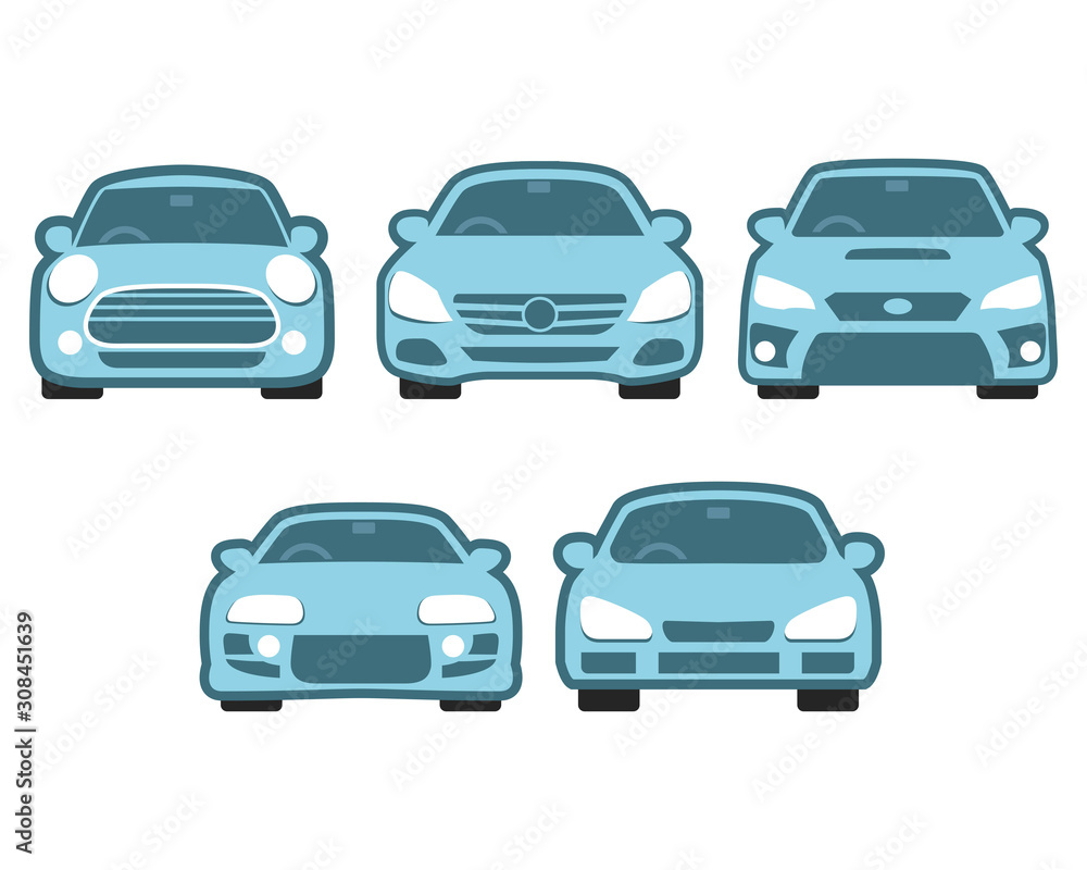 car symbol icon set isolated