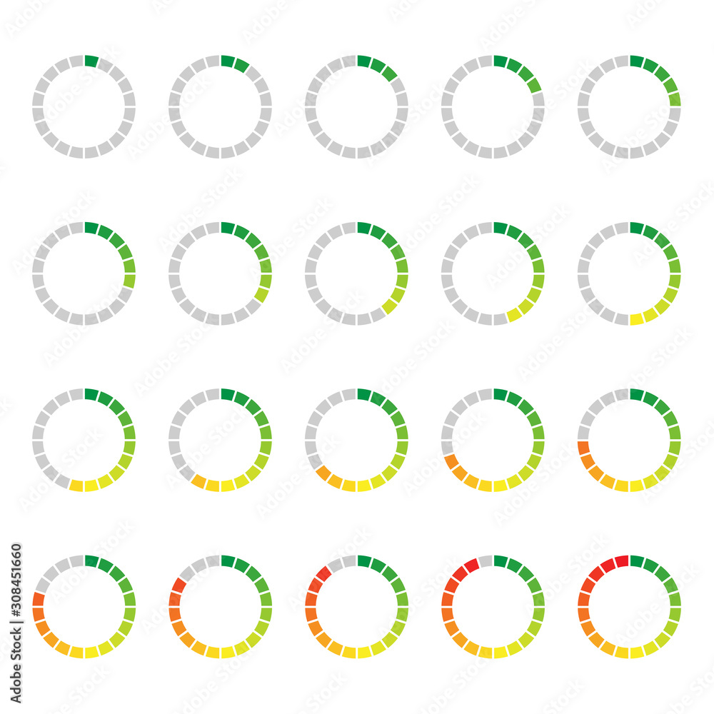 Set of circle diagrams for infographics vector illustration. EPS 10