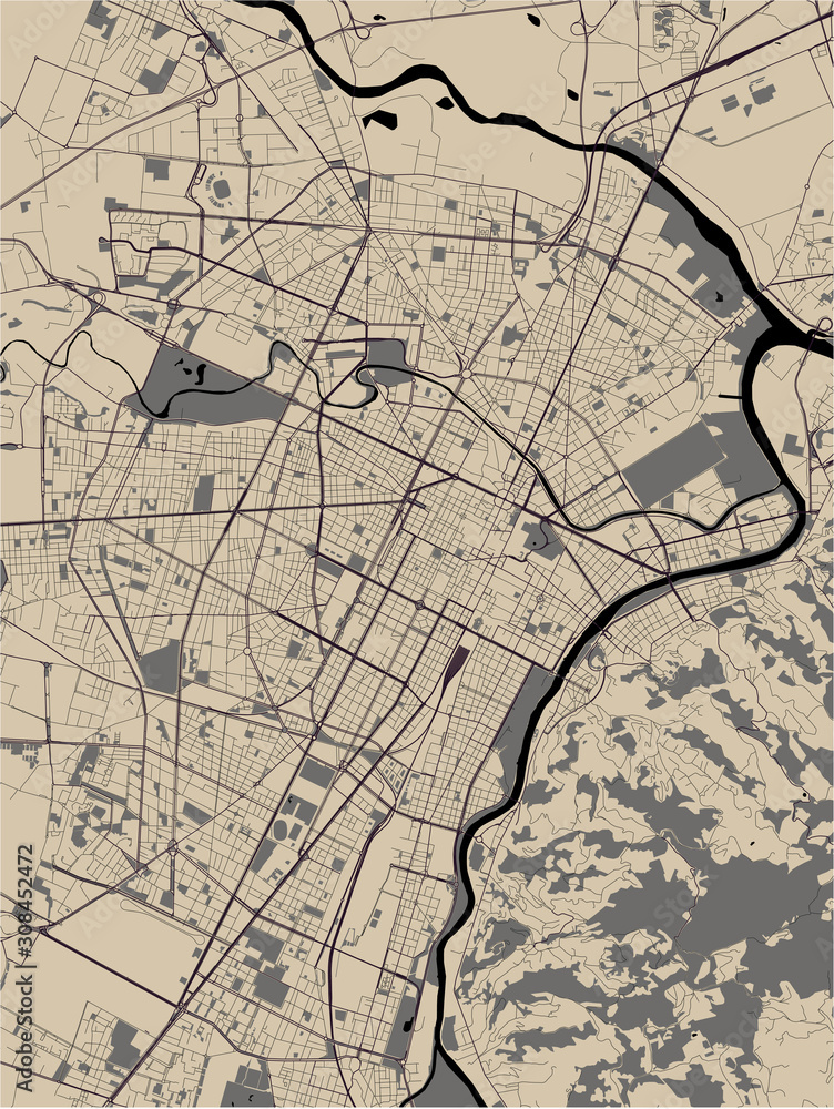 Obraz premium map of the city of Torino, Turin, Italy