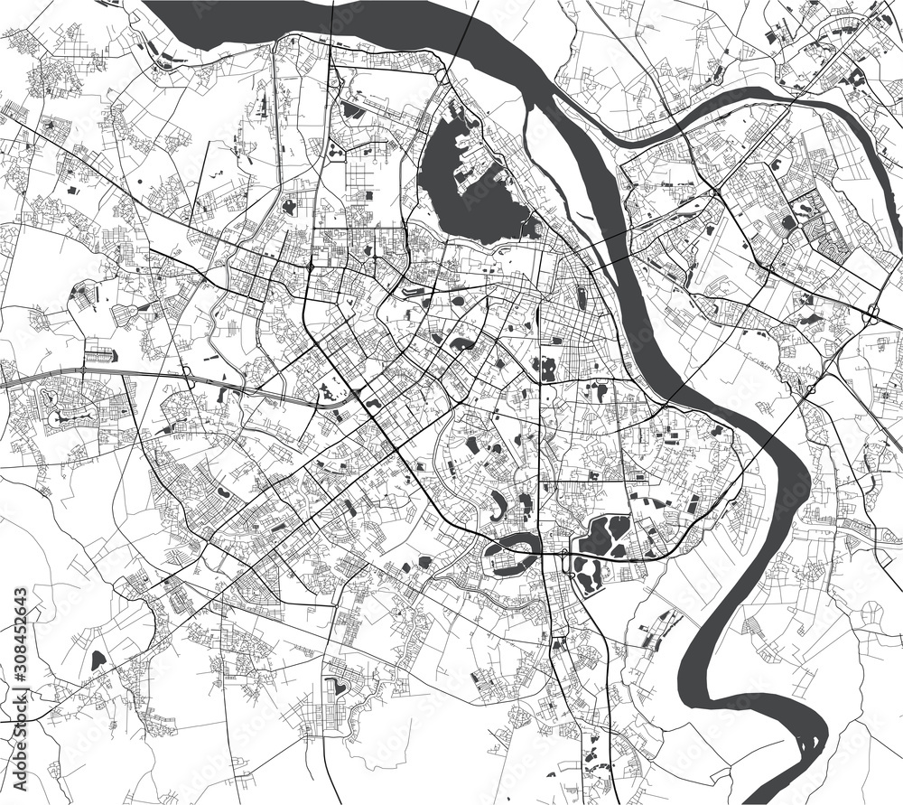 Obraz premium map of the city of Hanoi, Vietnam