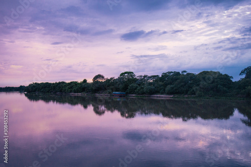 Sunrise in the Paraguay River, Pantanal, Brazil