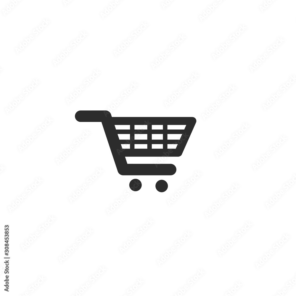 Shopping cart sign icon on white background Shopping cart sign icon on white background
