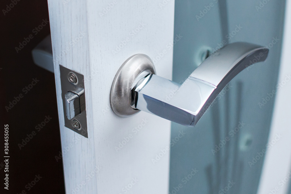 Naklejka premium door lock with handle close-up