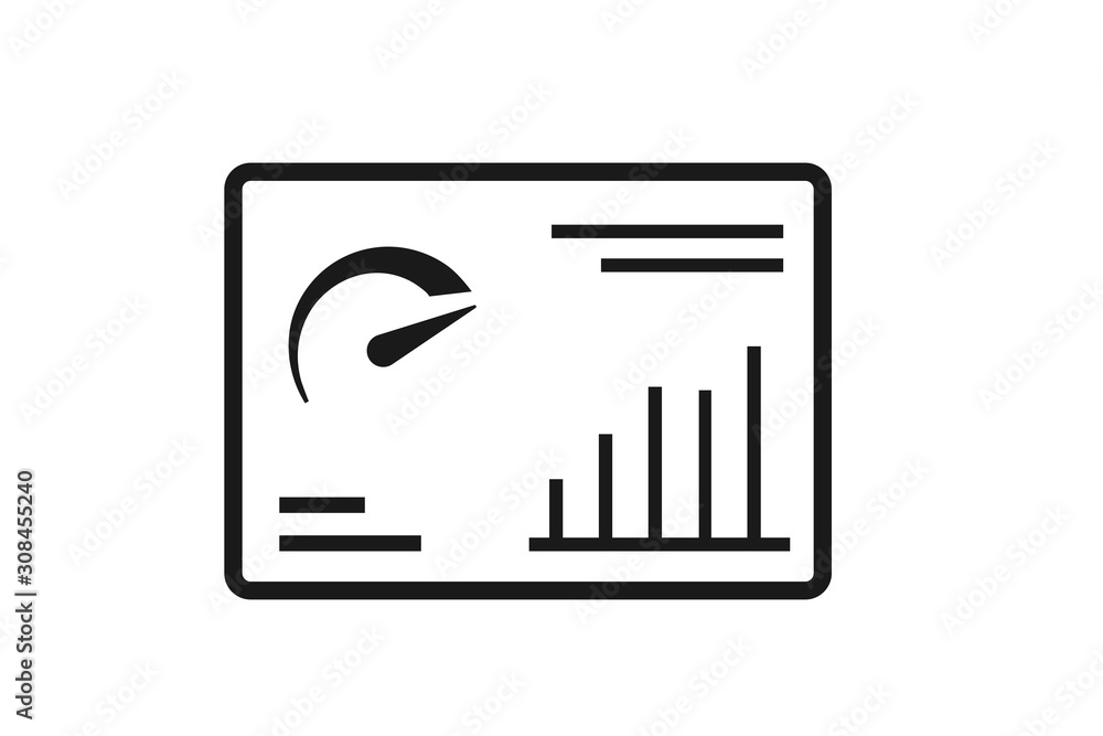Computer dashboard or admin panel icon vector Computer dashboard or admin panel icon vector