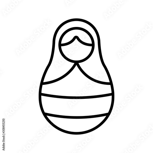 Matreshka icon vector. Thin line sign. Isolated contour symbol illustration