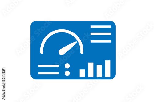 Computer dashboard or admin panel icon vector blue version