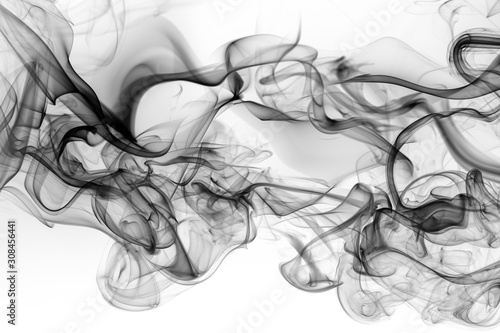 Toxic of black amoke abstract on white background. fire design