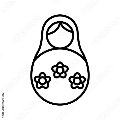 Matreshka icon vector. Thin line sign. Isolated contour symbol illustration