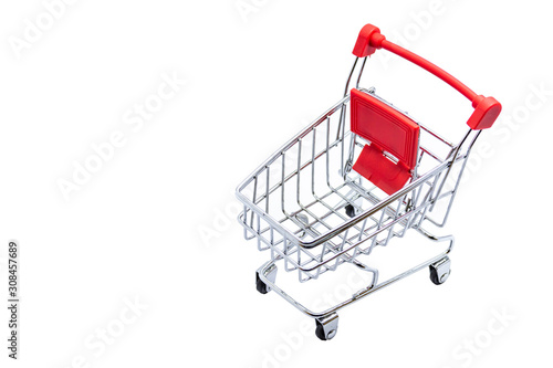 Isolated shopping cart on white background