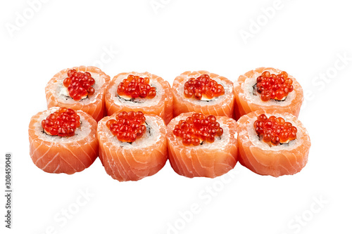 sushi rolls isolated on white background