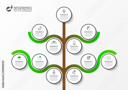 Infographic design template. Creative concept with 11 steps