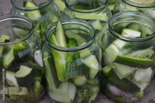 Homemade. Natural. Tasty. Marinated Cucumbers and zucchini