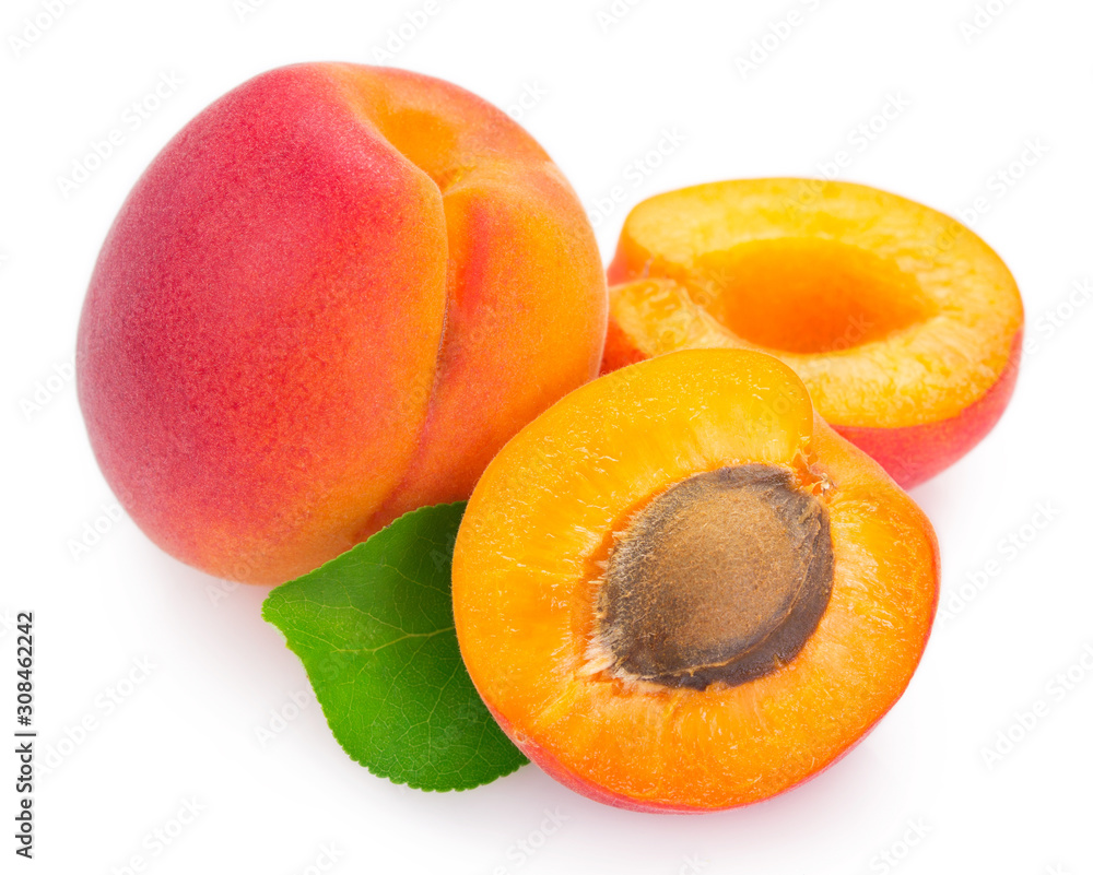 Fresh apricot on white background Fresh apricot on white background