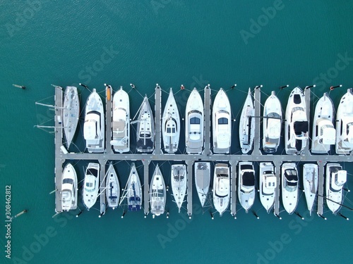 Viaduct Basin, Auckland / New Zealand - December 9, 2019: The beautiful scene surrounding the Viaduct harbour, marina bay, Wynyard, St Marys Bay and Westhaven, all of New Zealand’s North Island photo