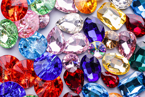 Bilde på lerret Many different precious stones for jewellery, closeup