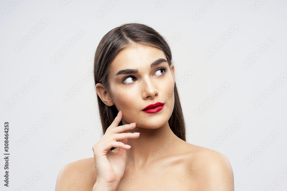 beautiful woman bare shoulders clean skin beautiful woman bare shoulders clean skin