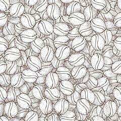 Handdoek met foto Koffie patronen Vector koffiezaden met lichte textuur  © kirasolly
