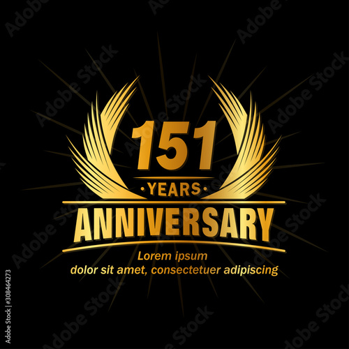 151 years logo design template. Anniversary vector and illustration template.