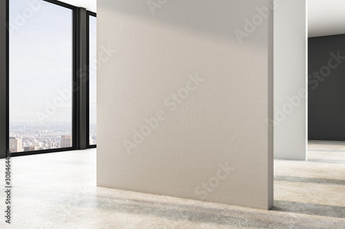 Modern white gallery interior