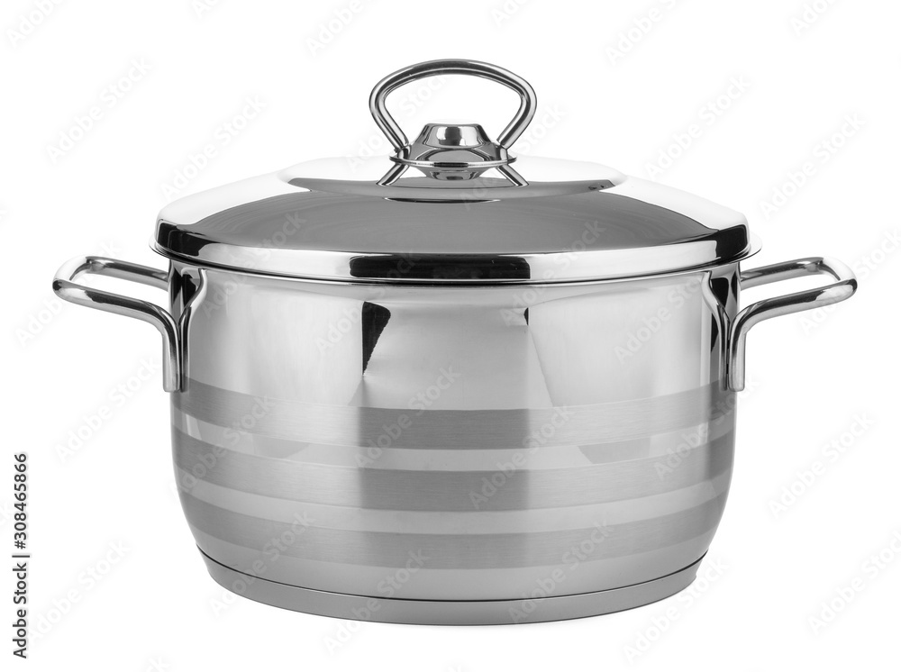Stainless steel pot isolated on white background Stainless steel pot isolated on white background