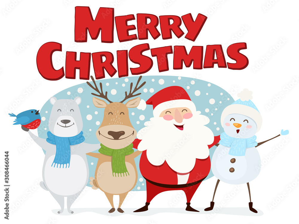 Fototapeta premium Merry Christmas illustration