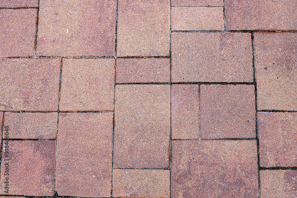 Fototapeta premium Dirty Red Patio Brickwork Textured Floor Background