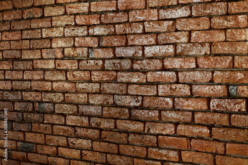 Red brick on the wall at home