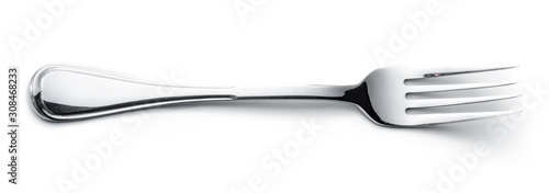Fotografie, Obraz Stainless steel fork isolated on white background