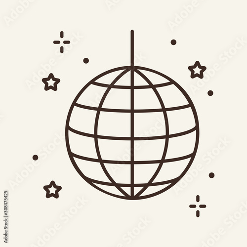Disco ball thin line icon