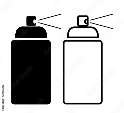 spray can for paint, grease or oil logo, sign in black and white vector isolated. for apps, website, logo or sign