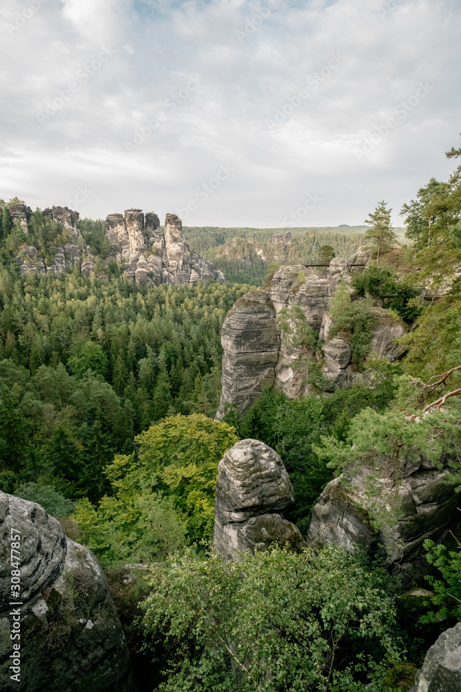 Mountains in the area of the Saxony Switzerland