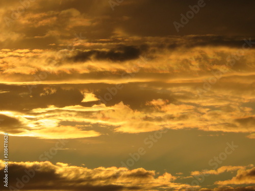 Beautiful photo of a sunset of nice color in the clouds