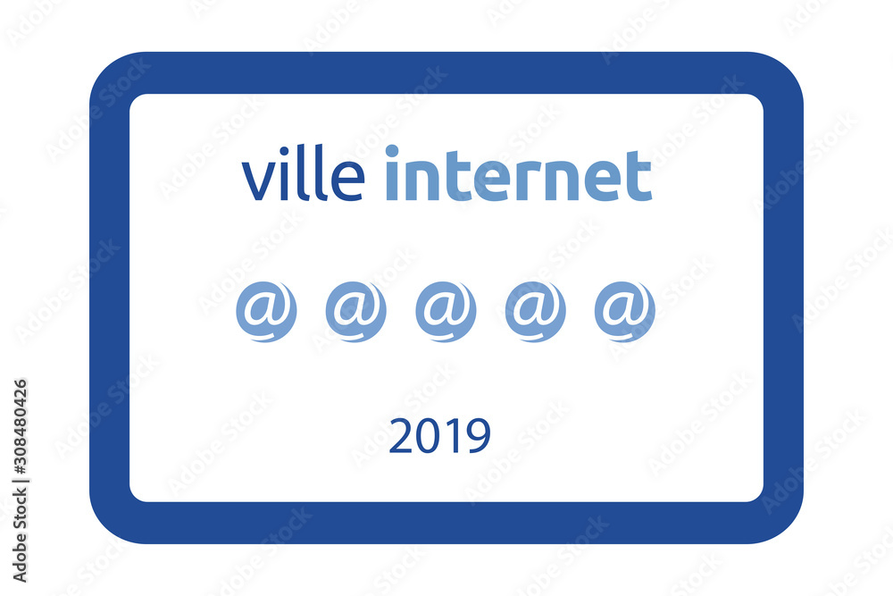 Road sign for internet city label in french language Road sign for internet city label in french language