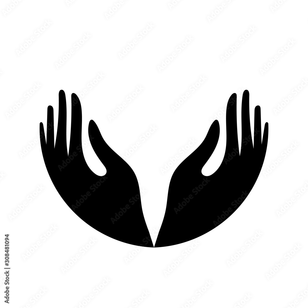 cupped hand silhouette