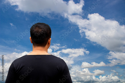 back side of man 