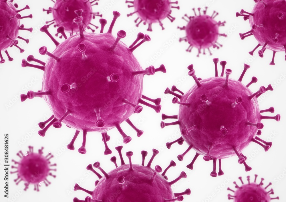3D rendering Virus closeup on white background 3D rendering Virus closeup on white background