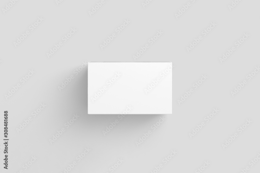 Cardboard Package Box Mock up isolated on light gray background.3D rendering.Rectangle Box.