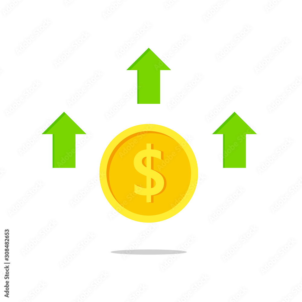 Increase Profit Chart vector icon. filled flat sign for mobile concept and web design. Business, Profit rising simple solid icon. Dollar rate increase symbol, logo illustration. Pixel perfect vecto Increase Profit Chart vector icon. filled flat sign for mobile concept and web design. Business, Profit rising simple solid icon. Dollar rate increase symbol, logo illustration. Pixel perfect vecto