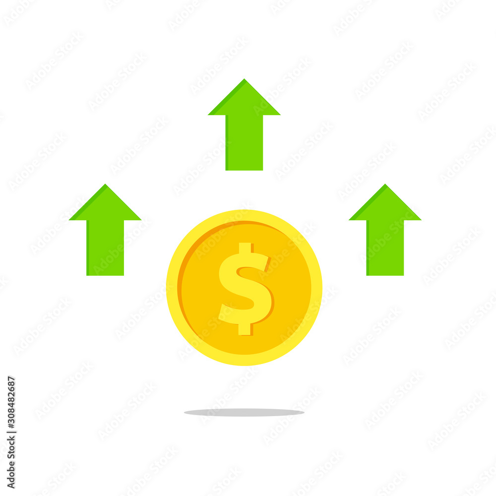 Increase Profit Chart vector icon. filled flat sign for mobile concept and web design. Business, Profit rising simple solid icon. Dollar rate increase symbol, logo illustration. Pixel perfect vecto Increase Profit Chart vector icon. filled flat sign for mobile concept and web design. Business, Profit rising simple solid icon. Dollar rate increase symbol, logo illustration. Pixel perfect vecto