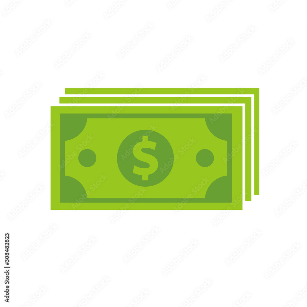 Vector dollar bank note and coin Vector dollar bank note and coin