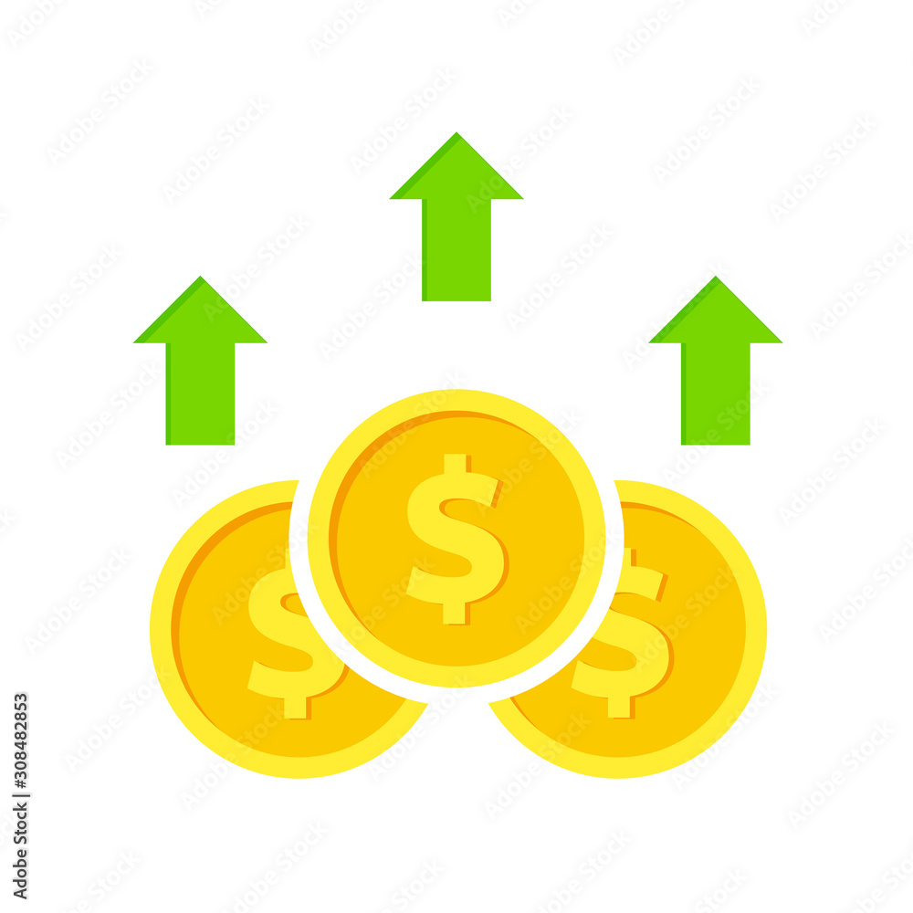 Increase Profit Chart vector icon. filled flat sign for mobile concept and web design. Business, Profit rising simple solid icon. Dollar rate increase symbol, logo illustration. Pixel perfect vecto Increase Profit Chart vector icon. filled flat sign for mobile concept and web design. Business, Profit rising simple solid icon. Dollar rate increase symbol, logo illustration. Pixel perfect vecto