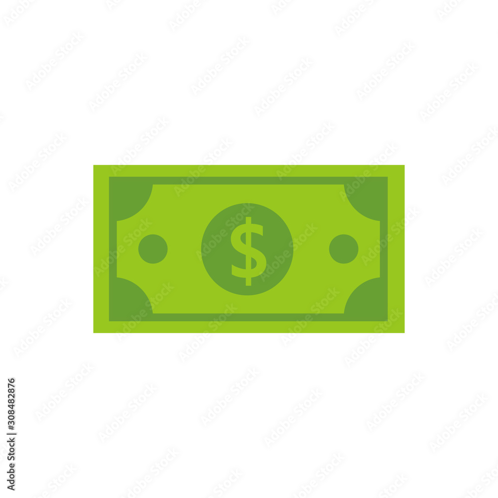 Vector dollar bank note and coin Vector dollar bank note and coin