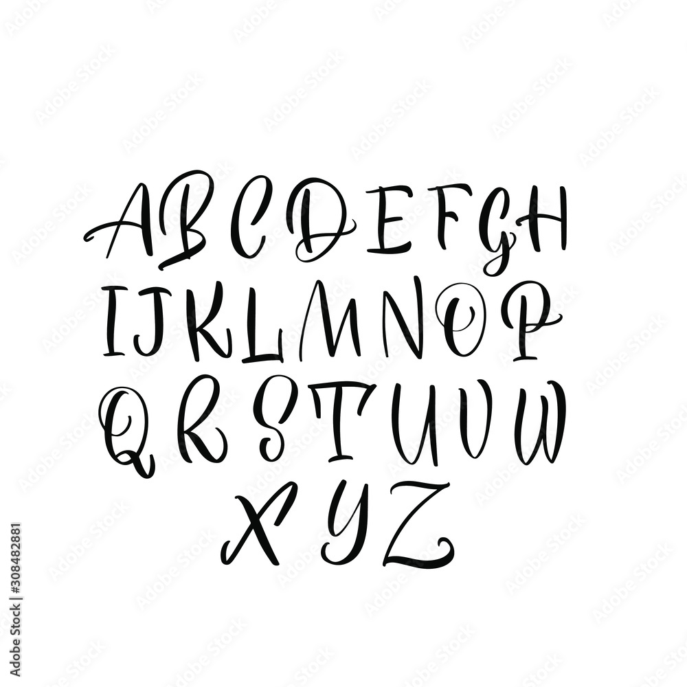 Calligraphy Alphabet Vector. Great lettering and calligraphy for greeting cards, stickers, banners, prints and home interior decor. Calligraphy Alphabet Vector. Great lettering and calligraphy for greeting cards, stickers, banners, prints and home interior decor.
