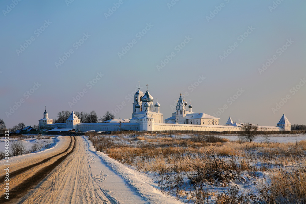 Nikitsky monastery in winter. Pereslavl Zalessky. Yaroslavl region, Russia